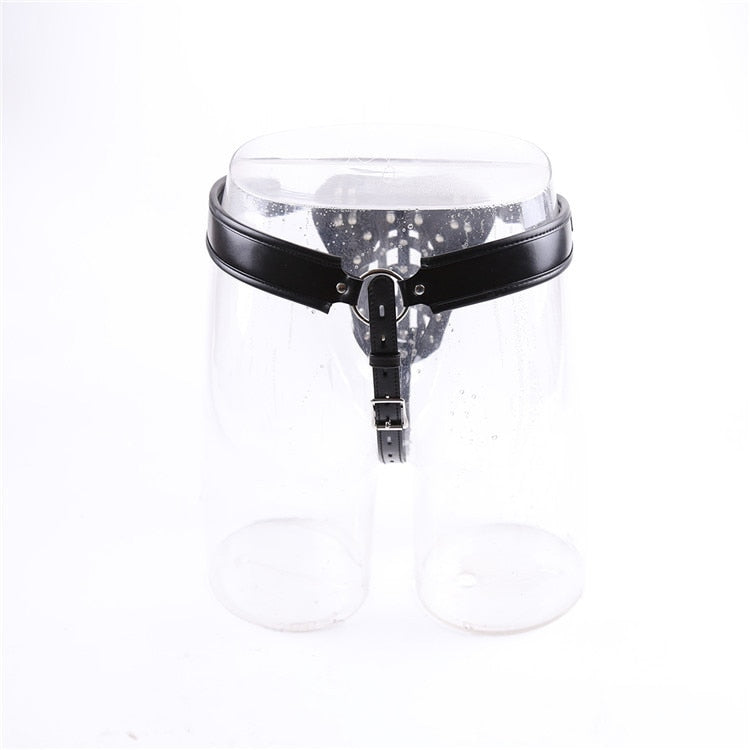 Leather Men's Chastity Belt with Cock Cage Adult Toy couple date night gift