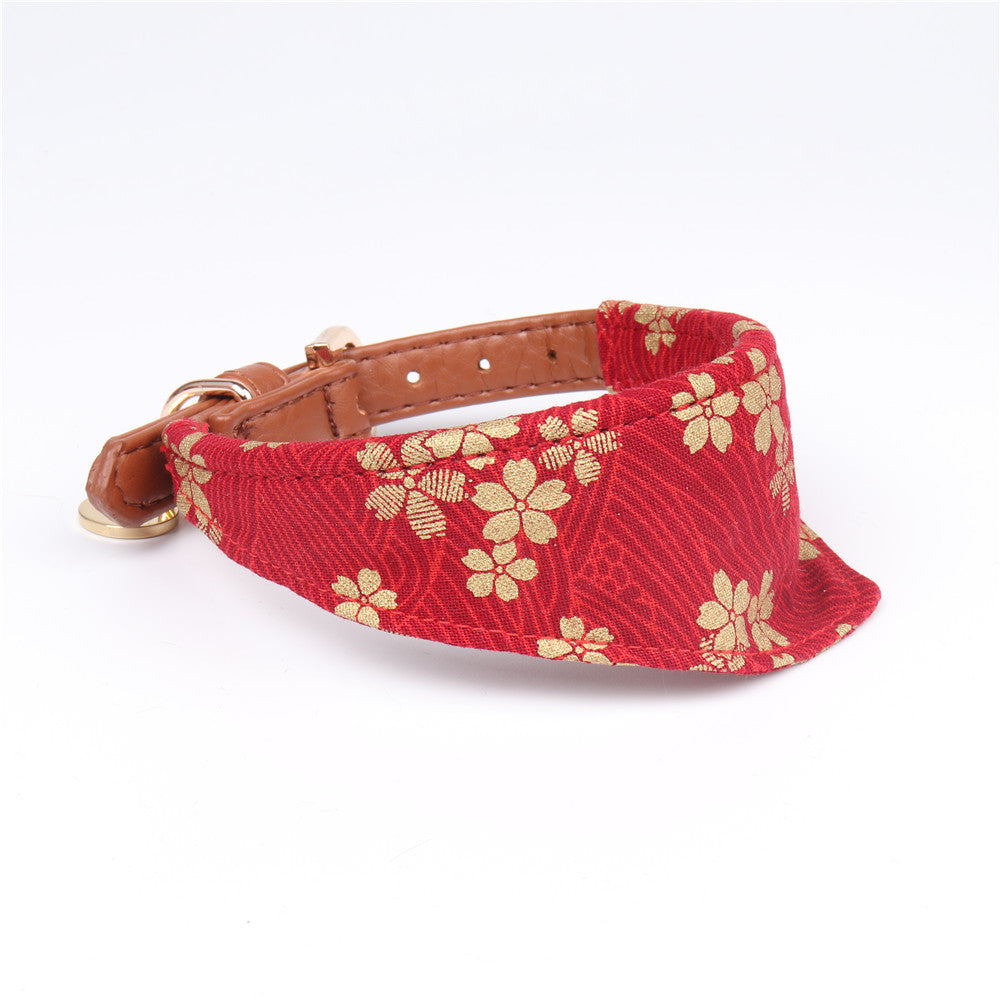 Japanese Style Triangular Pet Collar with Towel