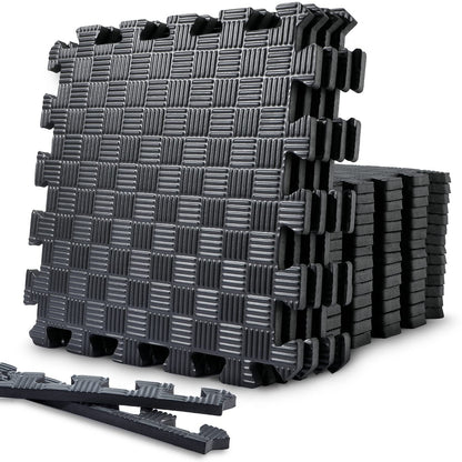 Sportneer Interlocking Foam Mats Puzzle Floor Tiles 12 x 12 Inch with 18 Tiles Exercise Floor Mat with EVA Foam Mats for Home Gym Protective Flooring Cushion for Workouts (17.4 sqft)