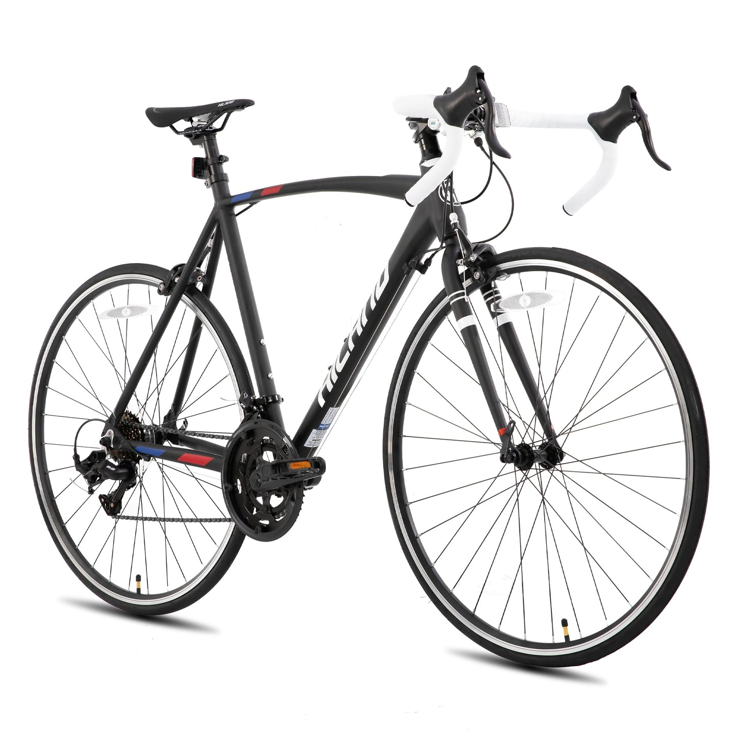 HH HILAND 700C Road Bike 14 Speeds Sport Bike Light Weight Aluminum Frame Racing Bike for Men Women Adult Bicycle Black 49 CM Frame