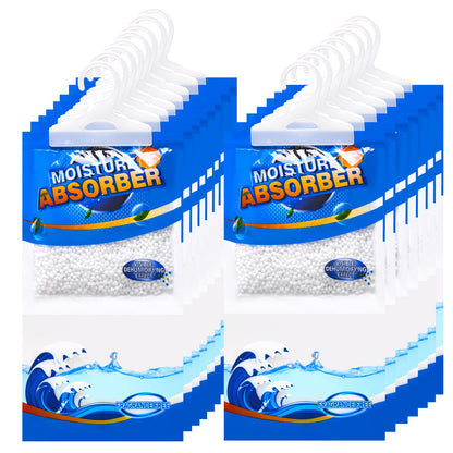 ZSZMFH 15 Pack Moisture Absorber Hanging Bags Fragrance Free Humidity Packs Hanging Closet Dehumidifier Bags Moisture Absorber Packets-220g/pack.