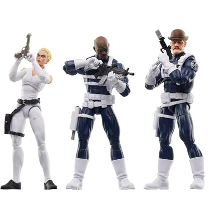 Marvel Legends Series S.H.I.E.L.D. Nick Fury Jr. Sharon Carter and Dum Dum Dugan Action Figures