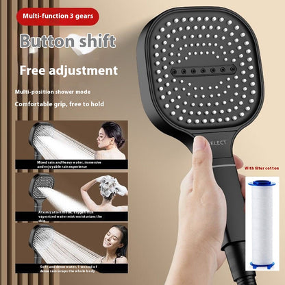 High pressure turbo Square Shower Head 3 spray modes