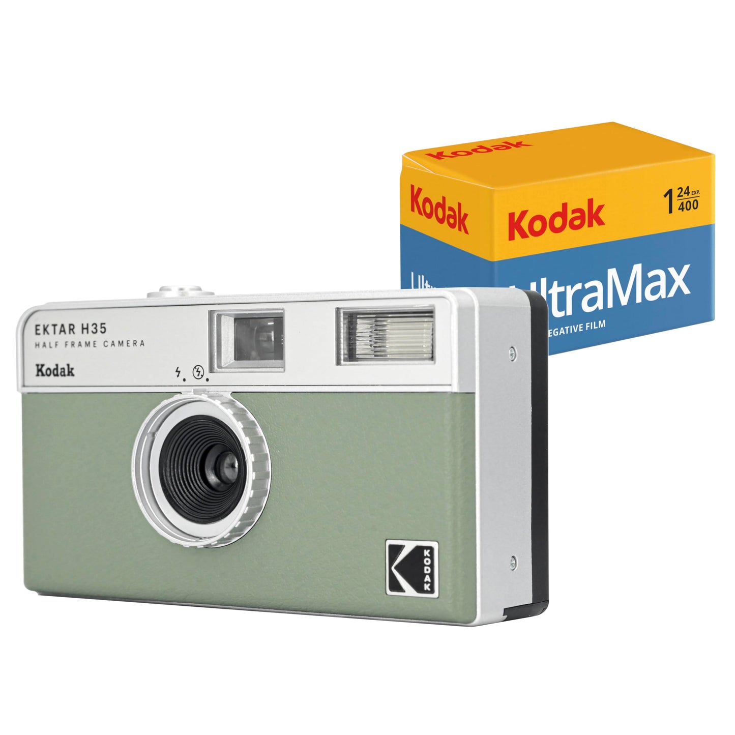 KODAK EKTAR H35 Half Frame Film Camera (Sage Bundle with 24exp Film)