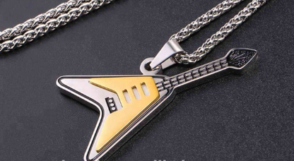 Titanium Steel Guitar Pick Necklace Pendant keychain