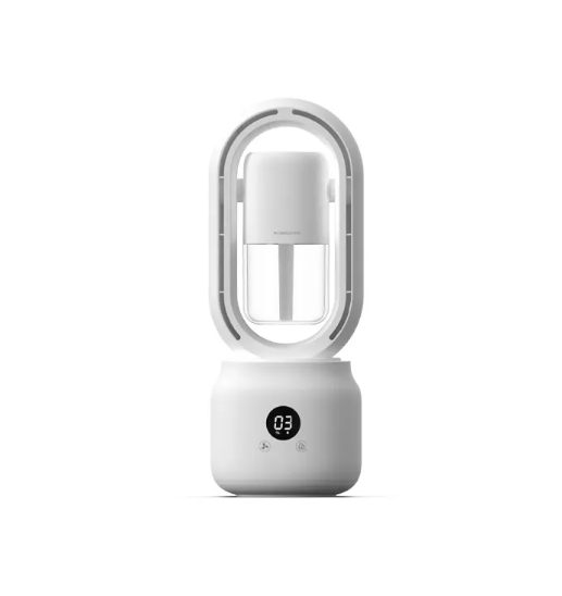 Bladeless USB Spray Mist Electric Fan & Air Humidifier (USB Rechargeable, Tabletop)