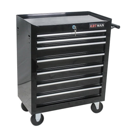 7 DRAWERS multi function tool cart with wheels and lock - BLACK garage