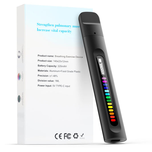 Breathing Exercise Device Portable Breathing Training Device for Better Breathe Guided Smart Breathing Exercise Assistant for Athletes andSports Enthusiasts