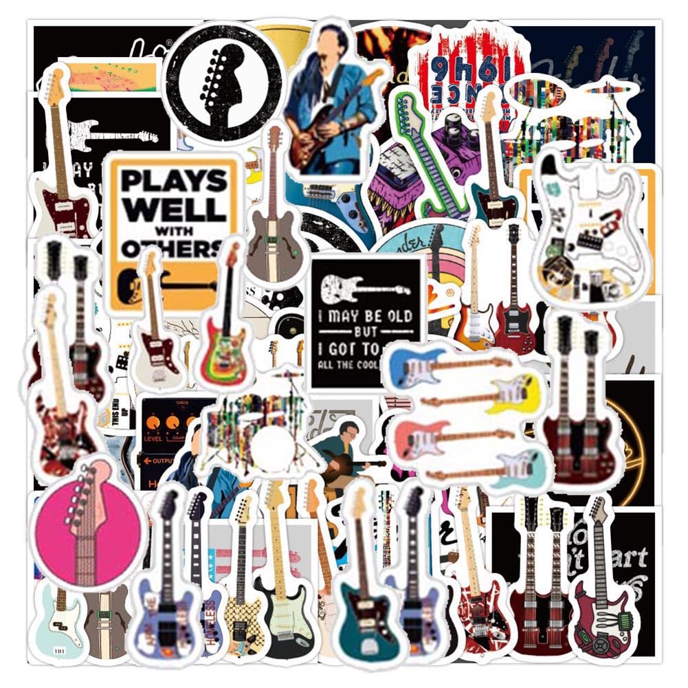 Guitars Stickers |50 Pcs Music Waterproof Stickers Vinyl Sticker Decal Decor