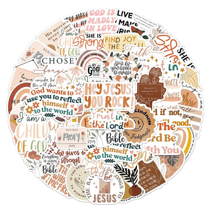 Christian Jesus 50PCS Aesthetic Bible Stickers Vinyl Sticker Decal Decor Waterproof