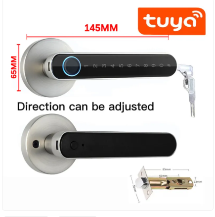 Smart Bluetooth Fingerprint Lock with key works with google home