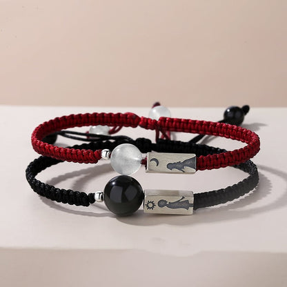 Fashion Sun Moon Couple Rope Bracelet birthday valentine gift