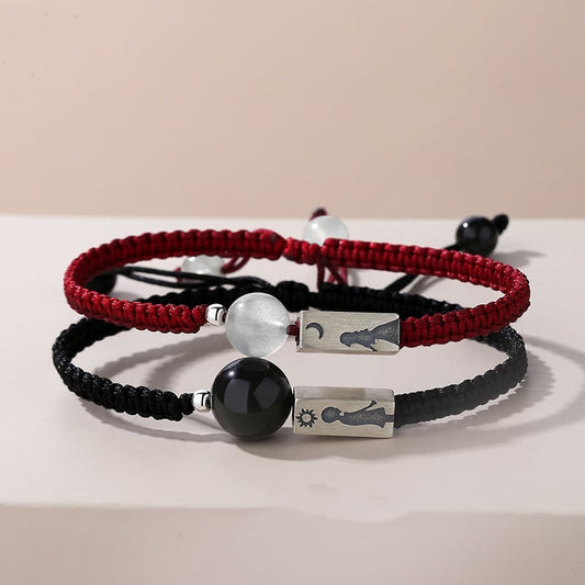 Fashion Sun Moon Couple Rope Bracelet birthday valentine gift