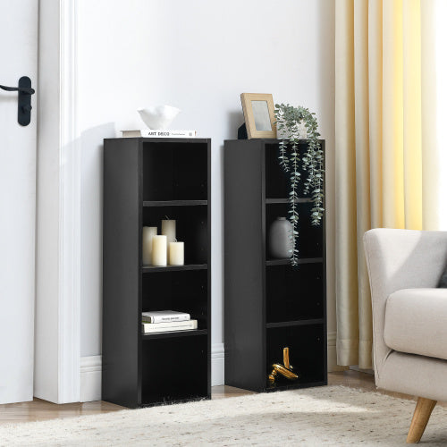 8 Tier Media Tower, CD DVD Slim Locker With Adjustable Shelves, High & Narrow Bookshelf Display Bookshelf, Suitable For Home Office, Multifunctional Double Deck Bookshelf