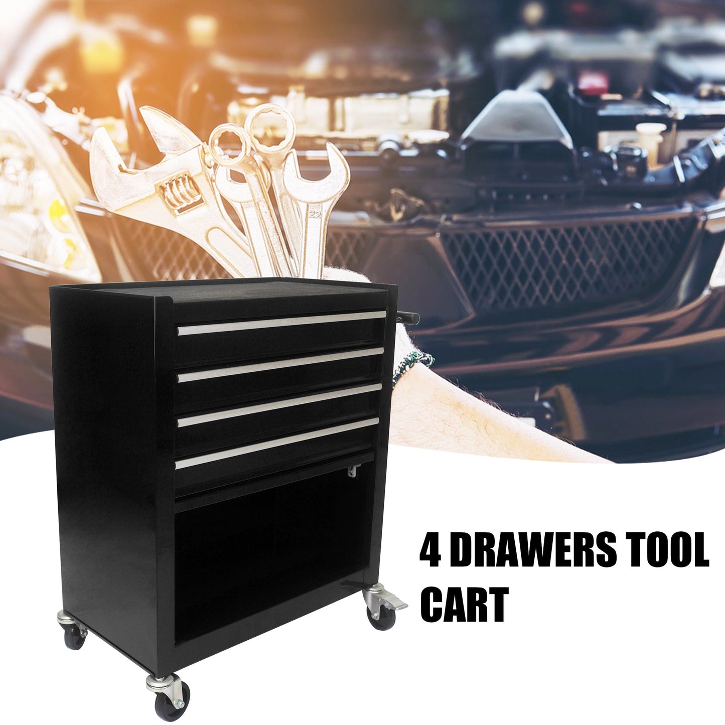 Steel Wheelie Tool Cart 4 drawers Garage hardware