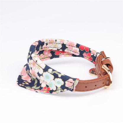 Japanese Style Triangular Pet Collar with Towel