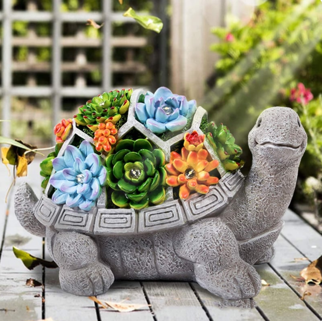 Solar power turtle Garden Statue Ornament