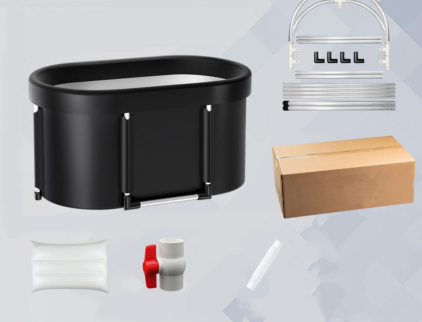 Portable Folding Bathtub Barrel 115x57x55cm