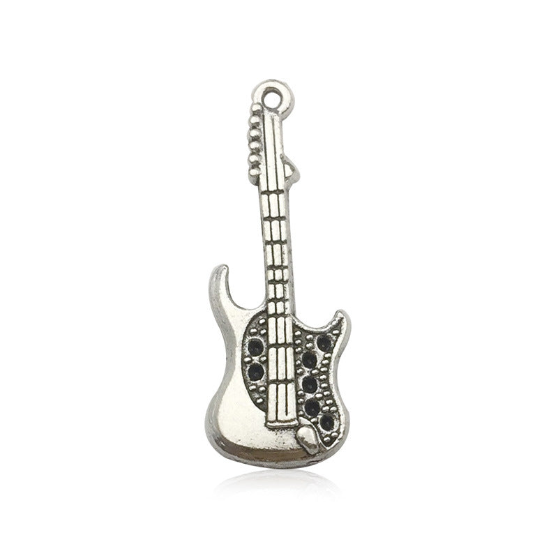 Cute DIY Music Series Violin Guitar Note keychain pendant necklace