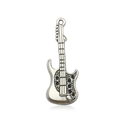 Cute DIY Music Series Violin Guitar Note keychain pendant necklace