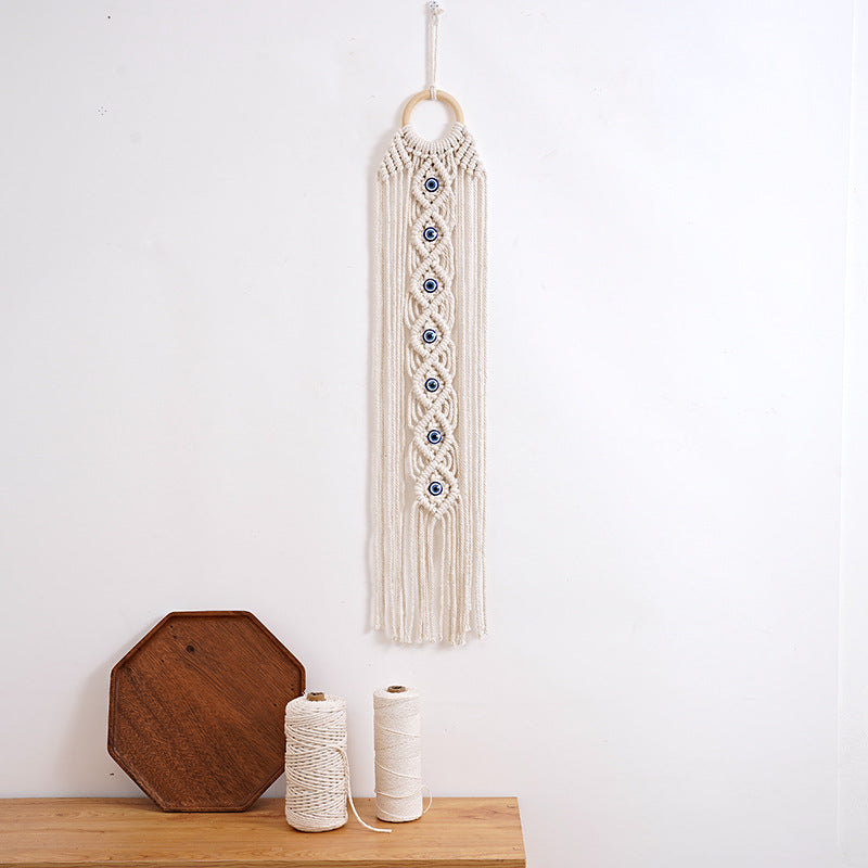 Handcrafted Cotton Rope Tapestry - Evil Eye Wall Home Decor