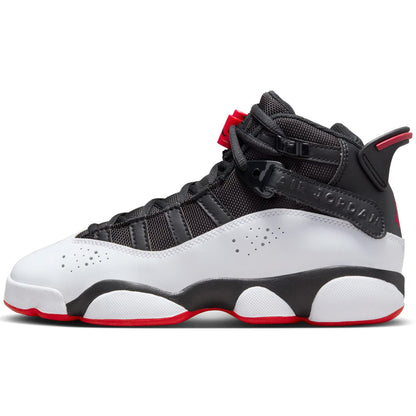 Jordan 6 Rings Big Kids Shoes (323419-067 Black/White/University Red) Size 6