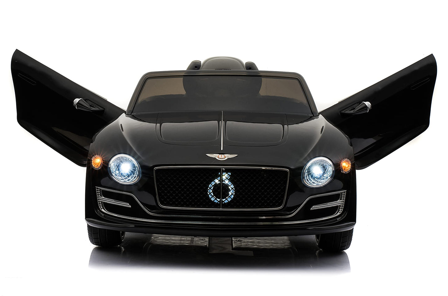 Rock Wheels Licensed Bentley EXP12 Kids Ride on Toy Car 12V Battery Powered Children Electric 4 Wheels w/Parent Remote Control Foot Pedal 2 Speeds Music Aux LED Headlights (Black)