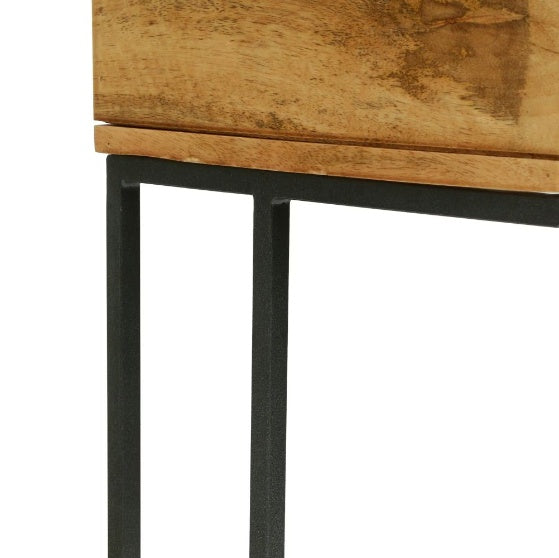 C-shaped wood Table with drawer 18x14x26.5 inch