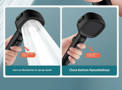 Three-Speed Filtered Supercharged Square Handheld Shower Head