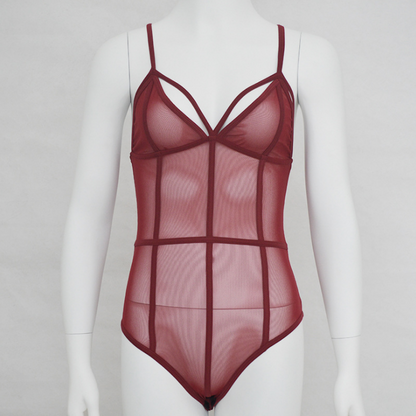 Sexy Mesh Bodysuit with Straps woman women date couple party night clubbing