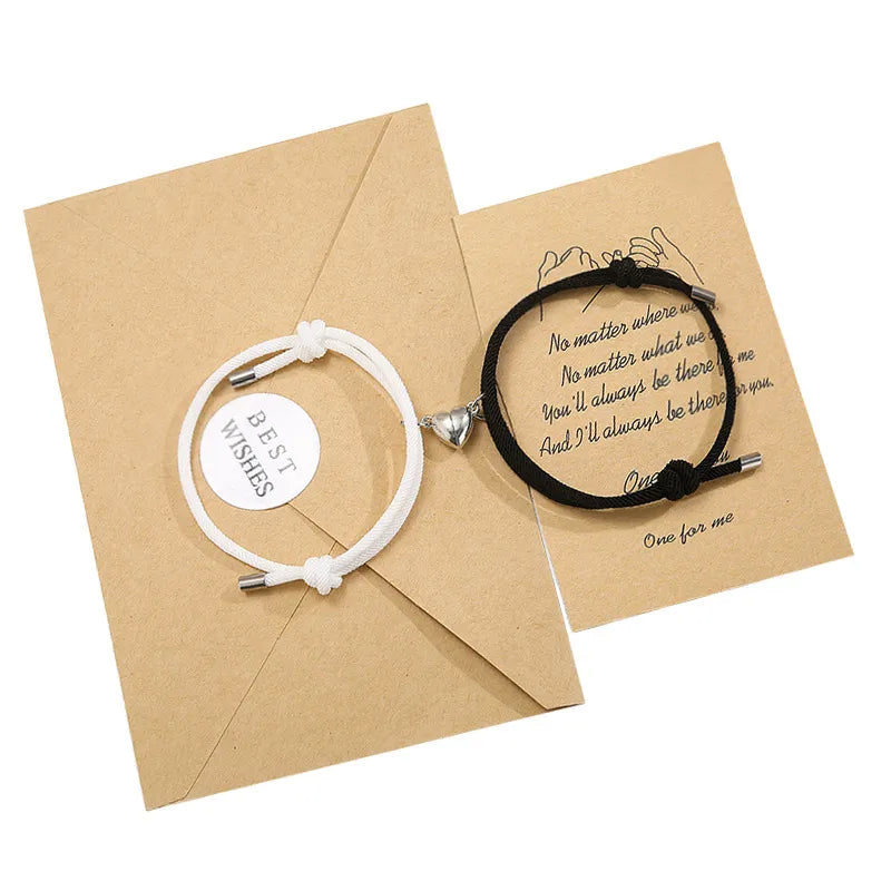 Alloy Love Magnet Suction Couple Bracelet birthday valentine romance gift