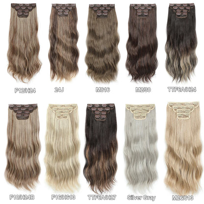 24Inches 220Grams Body Wave Clips In Piano Blond 27/613 M888 Bio Protain High Temperature Synthetic Hair Extensions 4Pcs/Lot