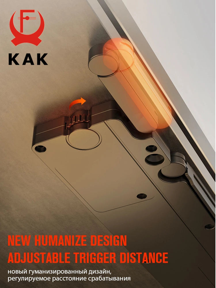 KAK Push to Open Cabinet Catches Hidden Cabinet Handles Damper Buffer for Wardrobes Soft Closing Automatic Door Closer Hardware