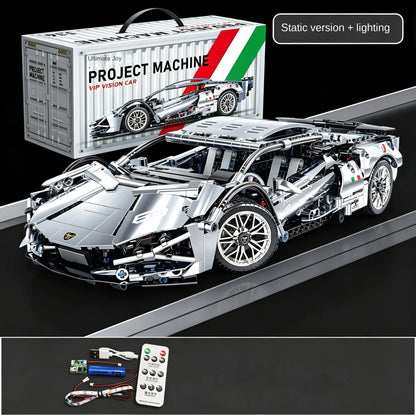 1280PCS Black Samurai Remote Control Sports Car Model DIY Building Blocks Racing Puzzle Toy for Children Gift