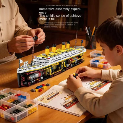MOC Creative Titanic Semi-Mechanical Building Blocks Model Educational Desktop Decoration Bricks for Adults Gift