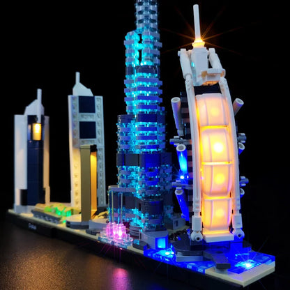 LYBMTWF Led Lighting Kit for 21052, Compatible with Architecture Dubai Building Blocks Model, Not Include The Model Set