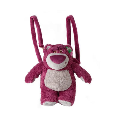 In Stock Original Potdemiel Disney Lotso Strawberry Bear Plush Backpack Cartoon Stuffed Doll Bag Cute Collectible Birthday Gift