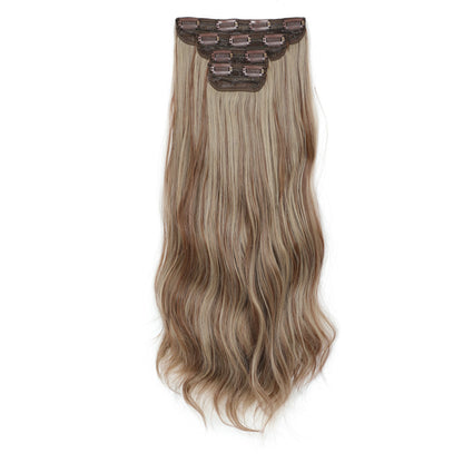 24Inches 220Grams Body Wave Clips In Piano Blond 27/613 M888 Bio Protain High Temperature Synthetic Hair Extensions 4Pcs/Lot