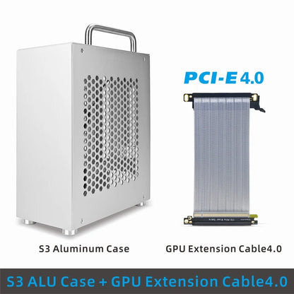 METALFISH S3 MINI-ITX Case All Aluminum Computer Mini Small Chassis Support Flex PSU/195mm GPU