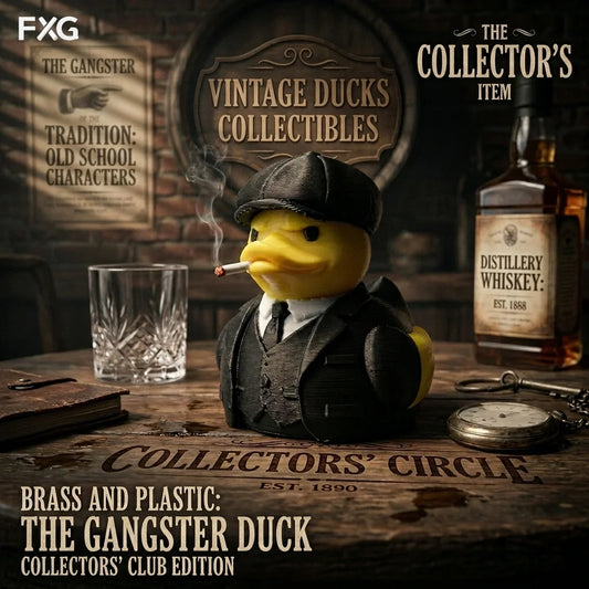 Gangster Duck Figurine Ornament, Office Desk Supplies, Vintage Gangster Style Desk Decor Accent, British Suit Duck Sculpture