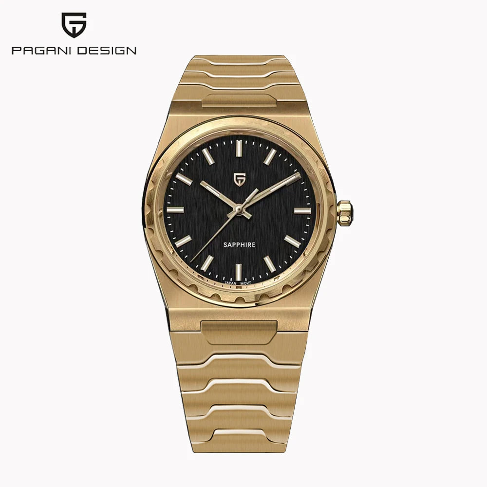 PAGANI DESIGN V2 Version 37mm Man Quartz Watch VJ21 Sapphire Stainless Steel Waterproof 10bar Thin 7mm Luminous C3 Reloj Hombre