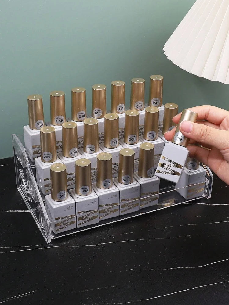 3 Layers Acrylic Nail Polish Display Rack Transparent Cosmetic Organizer Multi-layer Simple Mounting Rack Stand Holder