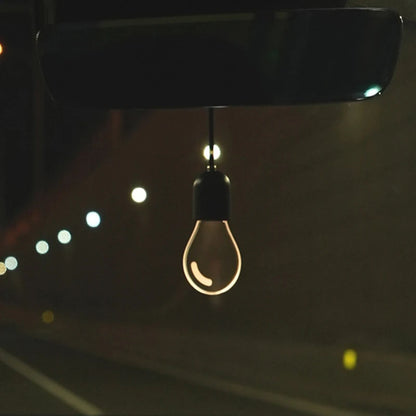 SEAMETAL Elegant Bulb Light Car Pendant Mirror Hanging Soft Glow LED Ambient Light Night Light Decoration Ornament for Vehicle