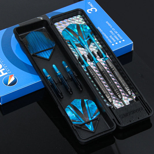 Professional-Grade Iron Hard Dart Set 20g, Dart Board Accessories Including Spare Dart Shafts and Wings, Hard-Shell Storage and Protection Box, Home Bar Entertainment Sports Game Supplies, Available in Black, Red, and Blue Co