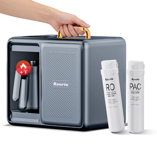 Raorio Reverse Osmosis Water Filter Countertop, Portable RO System with Heating & UV, for Home & Anywhere