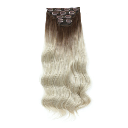 24Inches 220Grams Body Wave Clips In Piano Blond 27/613 M888 Bio Protain High Temperature Synthetic Hair Extensions 4Pcs/Lot