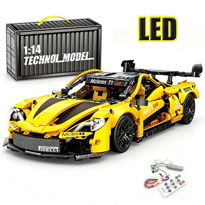 1280PCS Black Samurai Remote Control Sports Car Model DIY Building Blocks Racing Puzzle Toy Ornament for Boys' Birthday Gift
