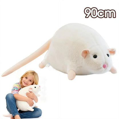 Cute 40/90cm Mouse Doll Plush Oversized Flower Branch Rat Doll Cartoon Soft Animal Figure Kids Gift Birthday Plush Animal
