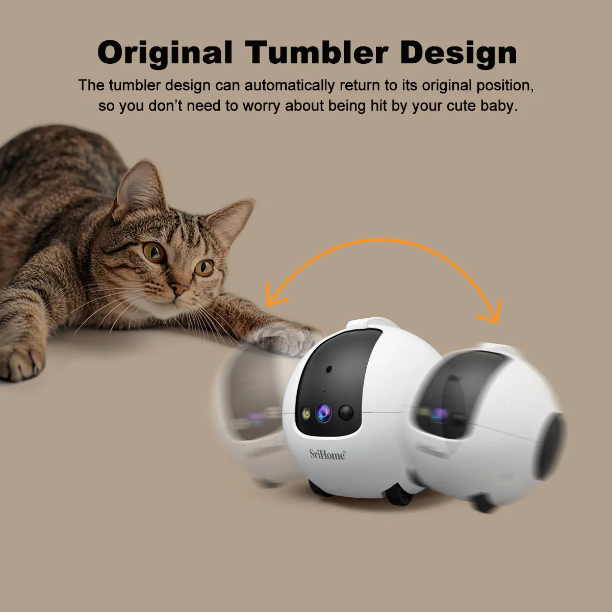 HD Wifi Camera 360° Pet Robot Toys Interactive Pets Camera 1080P Full Move Freely 2-Way Audio APP Remote Control Long Standby