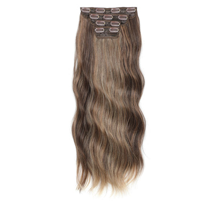 24Inches 220Grams Body Wave Clips In Piano Blond 27/613 M888 Bio Protain High Temperature Synthetic Hair Extensions 4Pcs/Lot